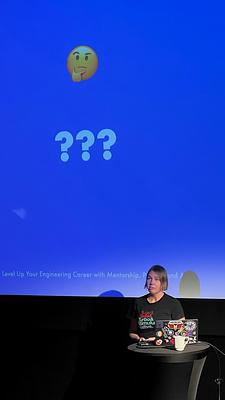 Hana with '???' on the screen