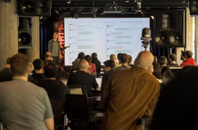 The room during Ismael's talk